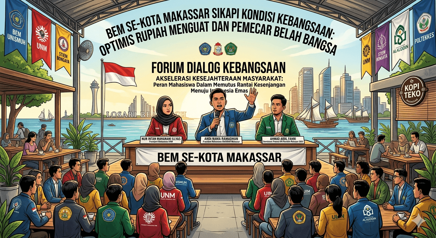 BEM Se-Kota Makassar Gelar Dialog Kebangsaan, Dorong Independensi Mahasiswa Menuju Indonesia Emas